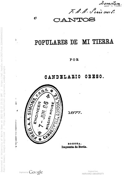 Cantos populares de mi tierra