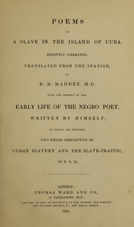 Poems by a slave in the island of Cuba